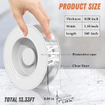 Extra Large Double Sided Mounting Tape Removable 1.18 Inch x 160 Inch, Clear & Tough Nano Double Sided Tape Heavy Duty, Multipurpose Tape Picture Hanging Strip Adhesive Poster Carpet Tape - Image 2